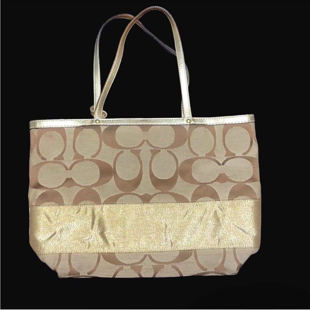 COACH Gold Medium Tote Shoulder Bag- UNIQUE VINTAGE
